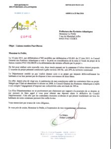 LETTRE MAIRE D'ARBUS